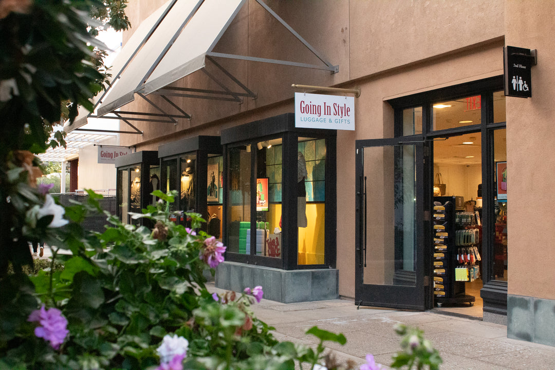 New Going In Style Luggage and Gifts Store Front and New Sign at Stanford Shopping Center