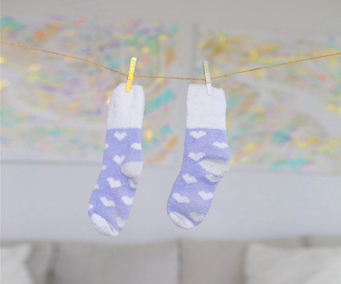 travel socks hanging on travel clothesline