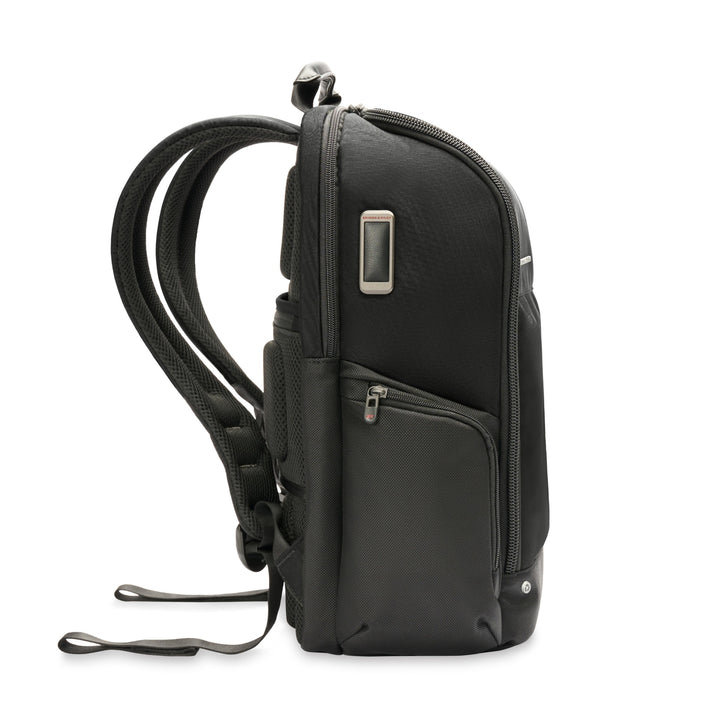 Side view of backpack with side pockets