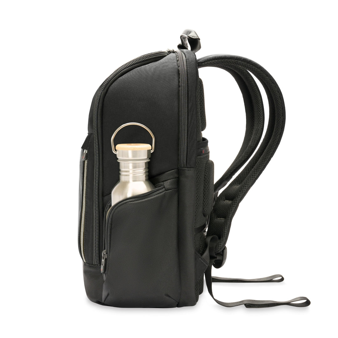 HTA backpack has side pocket for water bottle