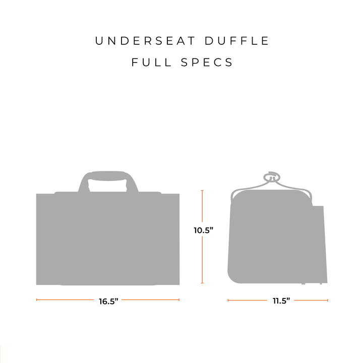 Underseat Duffel is 16.5 inches long