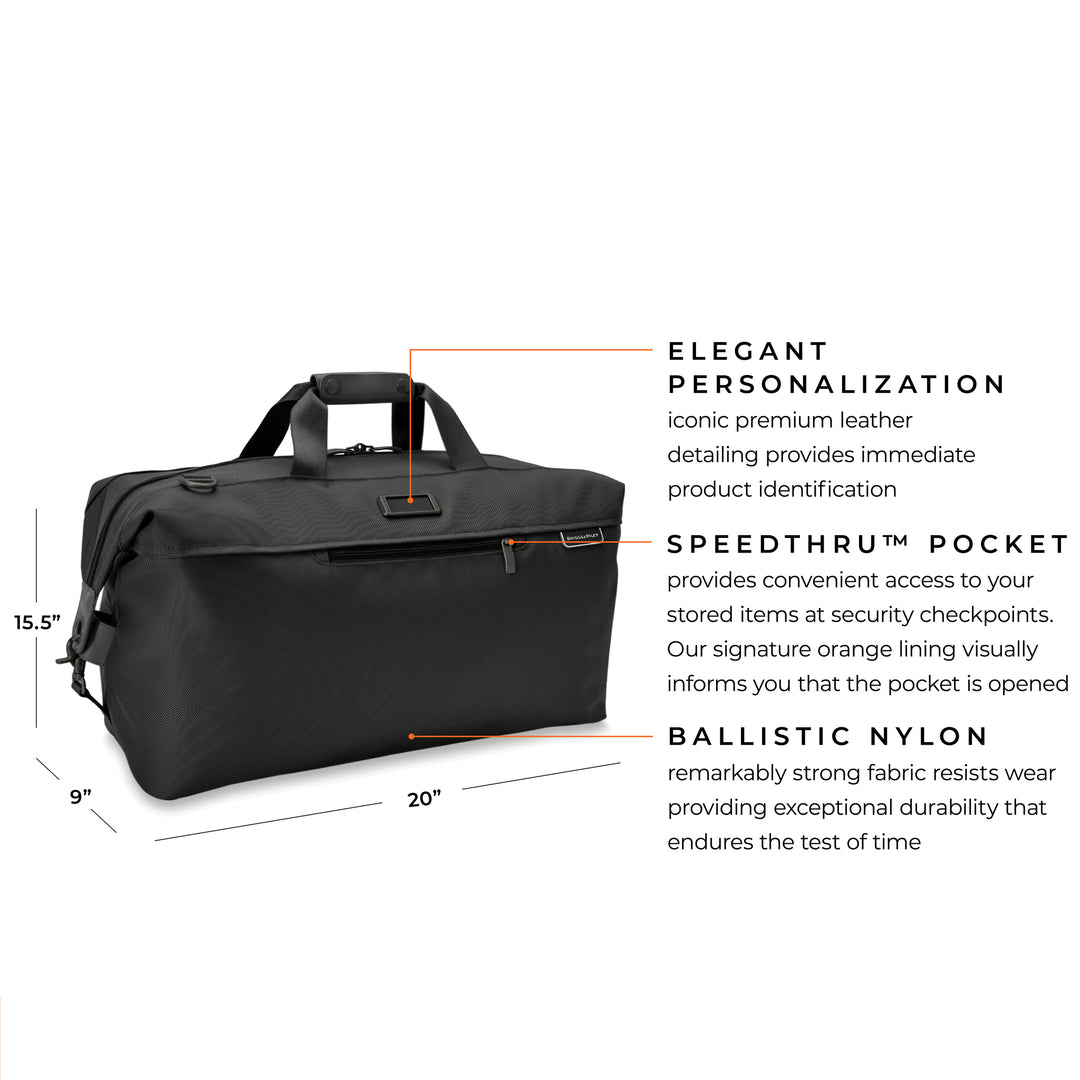 Duffle bag features elegant personalization 