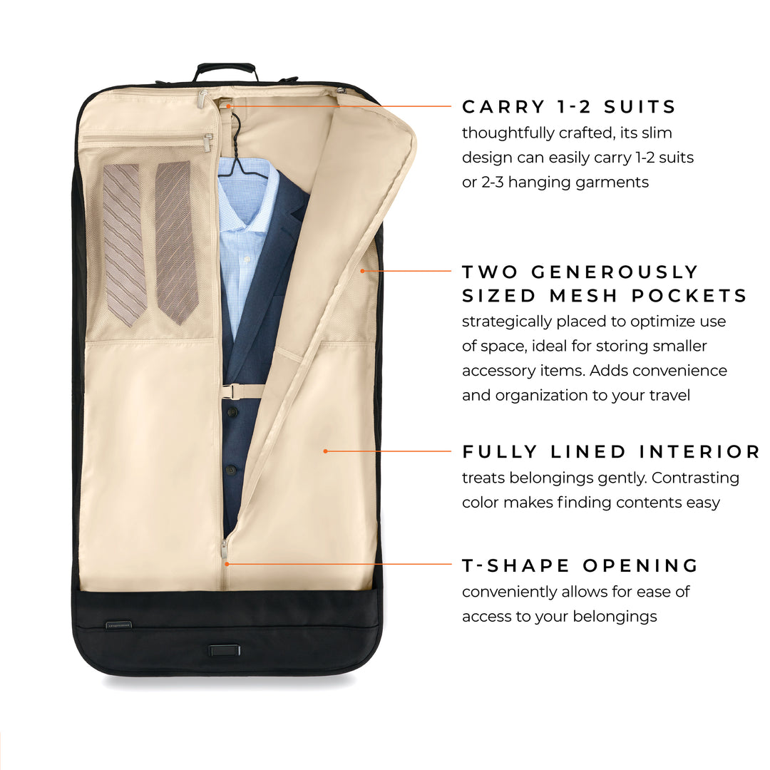 Briggs & Riley Baseline Classic Garment Bag carries one or two suits 