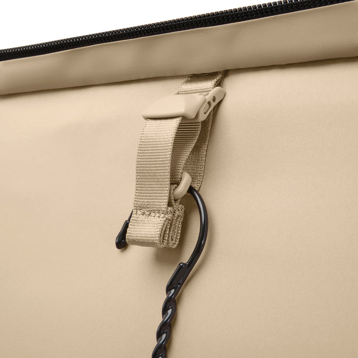 Briggs & Riley Baseline Classic Garment Bag closeup of reinforced details and hanger hook