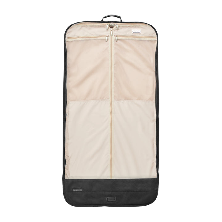 Briggs & Riley Baseline Classic Garment Bag Open to show tan lining