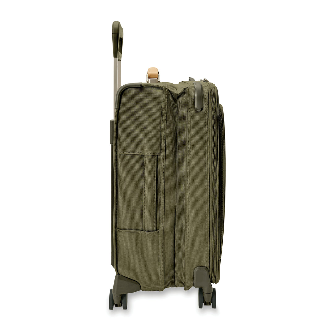 Side view of suitcase with side handle