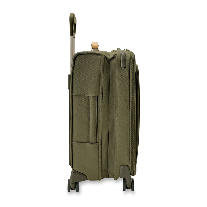 Side view of suitcase with side handle