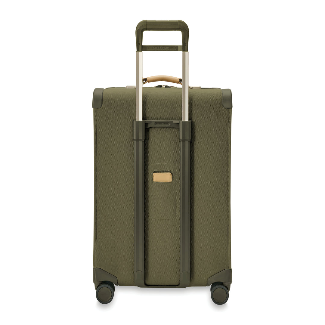 Back of Medium Expandable Baseline Spinner in olive green color showing ID tag