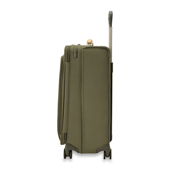 Side view of Olive Green Medium Expandable Spinner showing telescoping handle