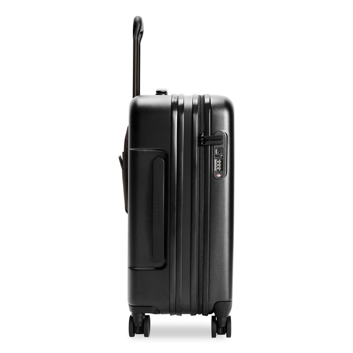 Side View of hardside domestic carry on from sympatico collection