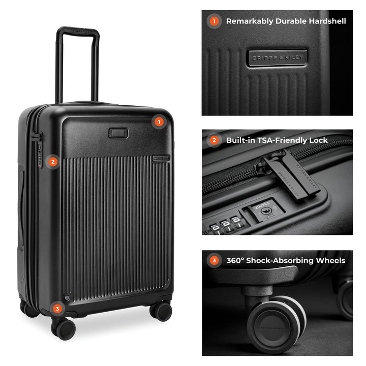 Sympatico luggage close up of features
