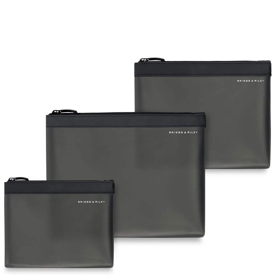 Briggs and Riley Translucent Pouch Set in black 3 pieces