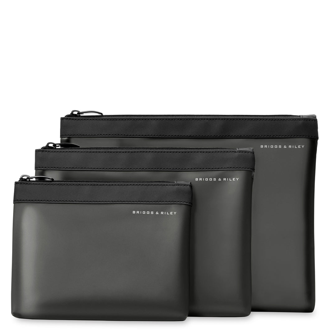 Briggs and Riley 3 piece travel pouch set in black