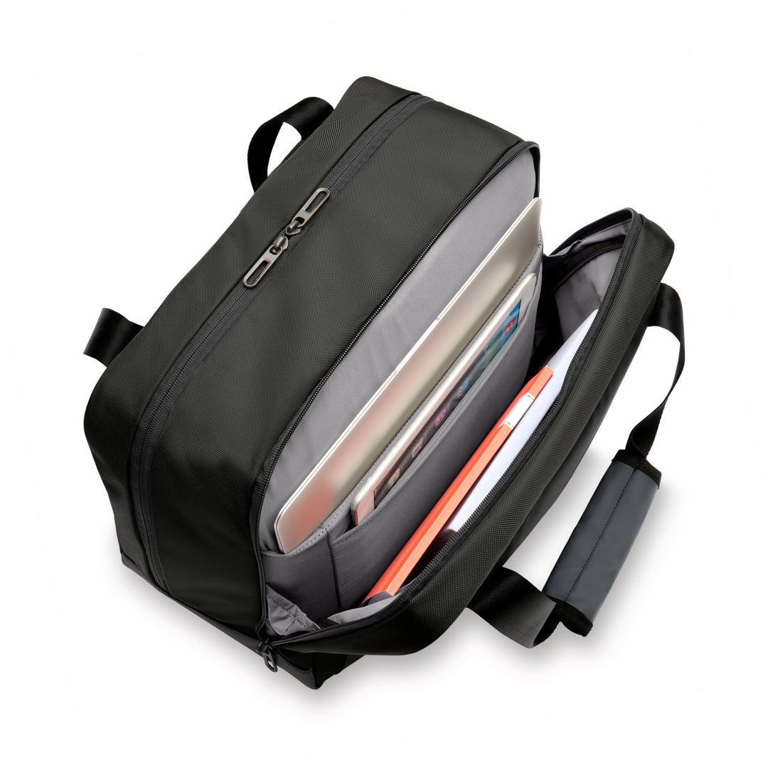 U zip pocket to hold journal, tablet, laptop Briggs & Riley ZDX Underseat Cabin Bag