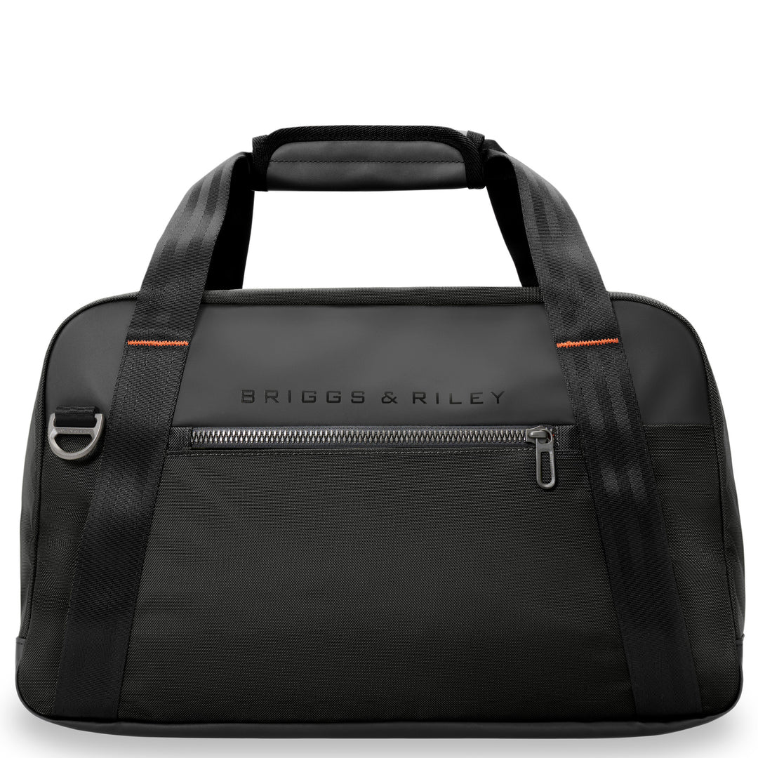 Black with orange stitch detail Briggs & Riley ZDX Underseat Cabin Bag