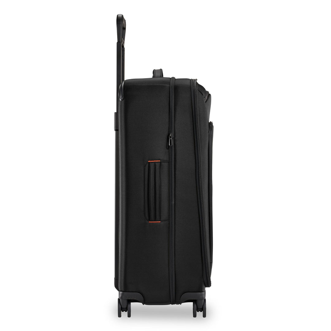 Side view of ZDX Large Expandable Spinner with orange stitching detail