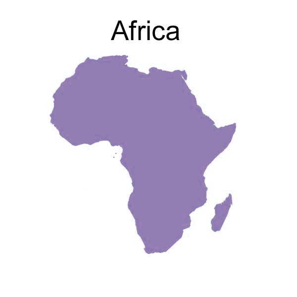 Map of Africa adapter plugs purple