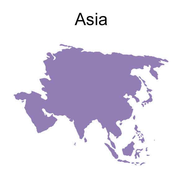 Map of asia travel adapters purple