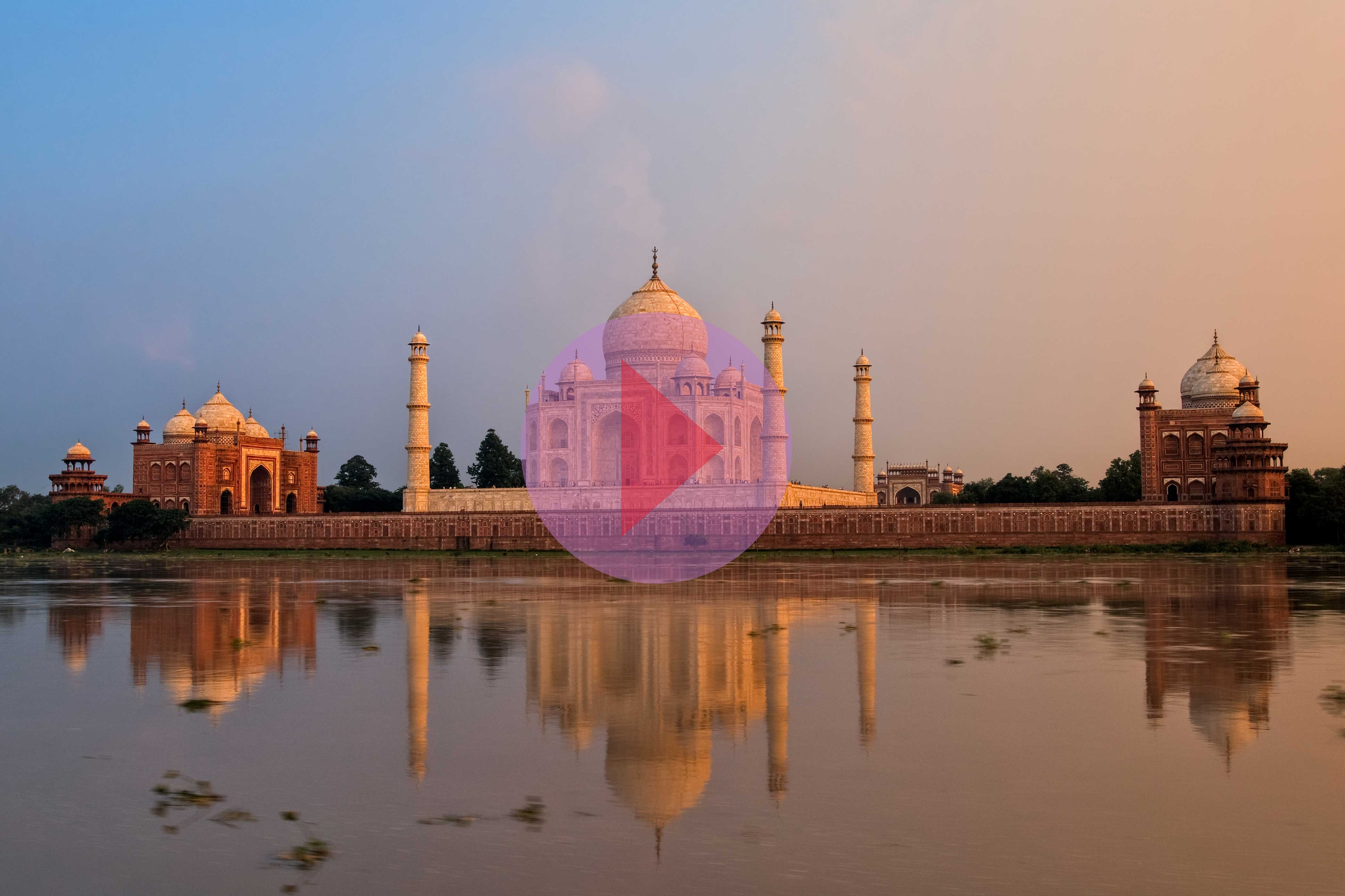 Taj Mahal India at dusk video cover