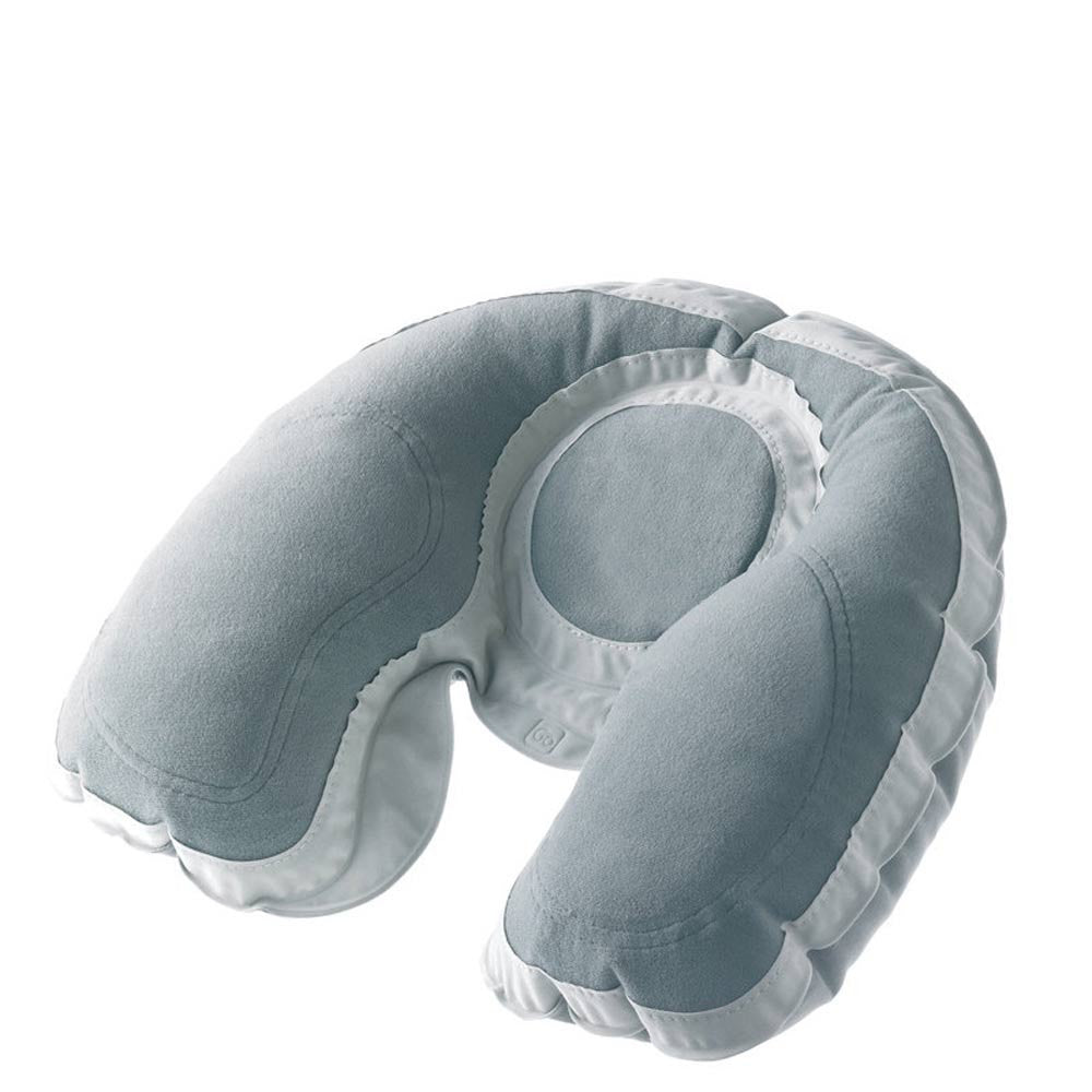 Gray Countoured Head and Neck Inflatable Pillow for Travel by Design Go