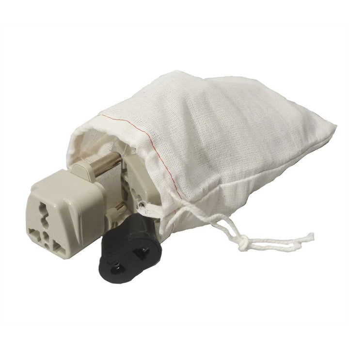 Adapters with Handy Adapter Bag with Grounded and Non Grounded Adapter Plugs