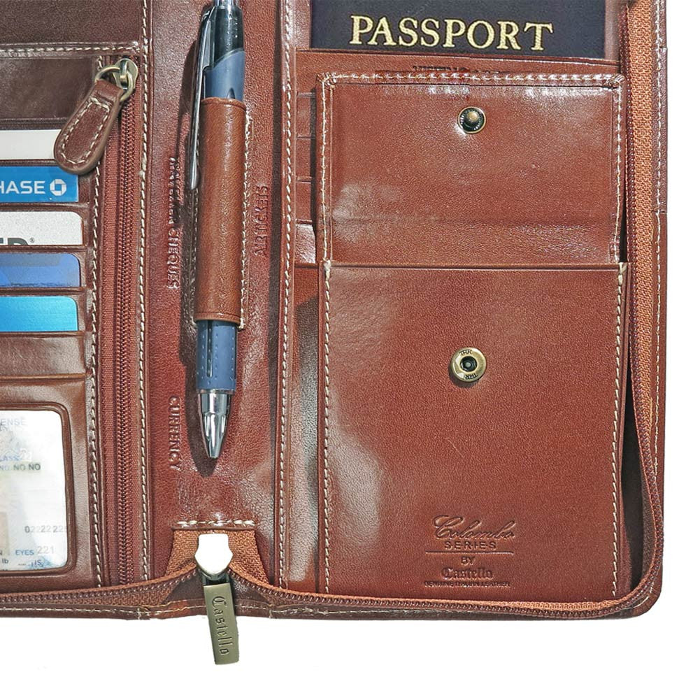 Family Passport and Document Case - Italian Leather