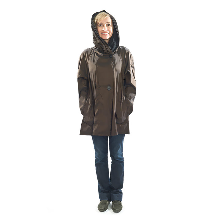 Bronze Colored Lightweight Rain Wear with Large Hood