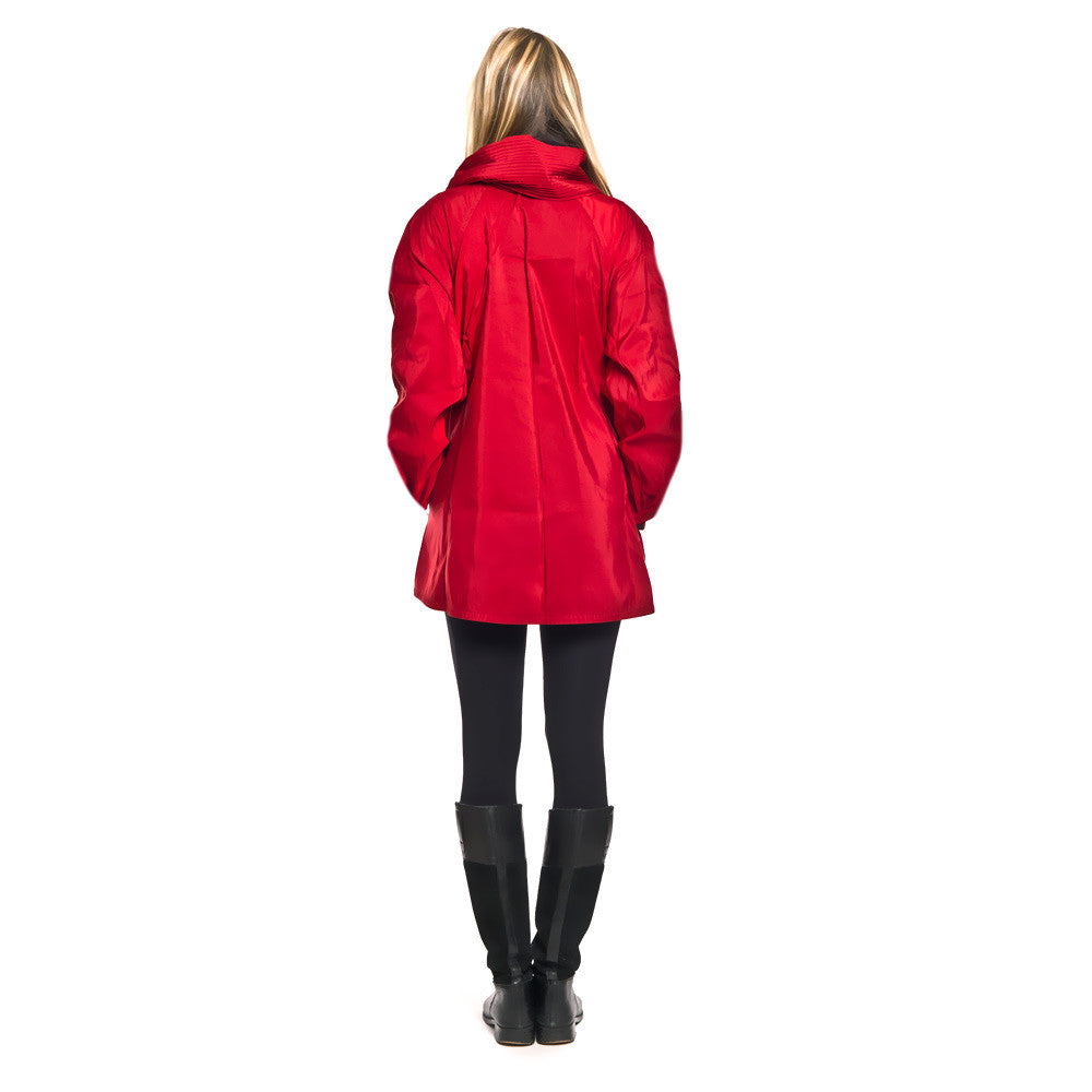 Back View of Mycra Pac Red Mini Travel Raincoat