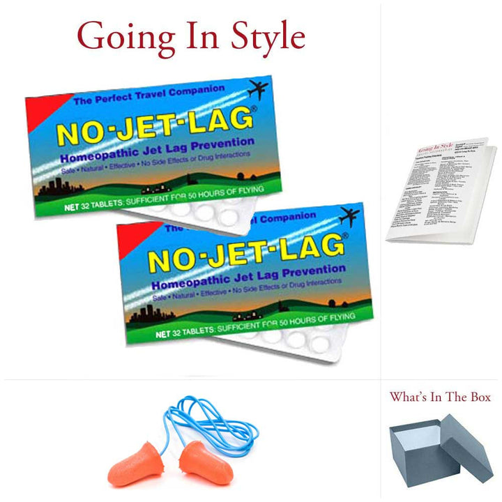 No Jet Lag Tablets Two Pack with Ear Plugs Set