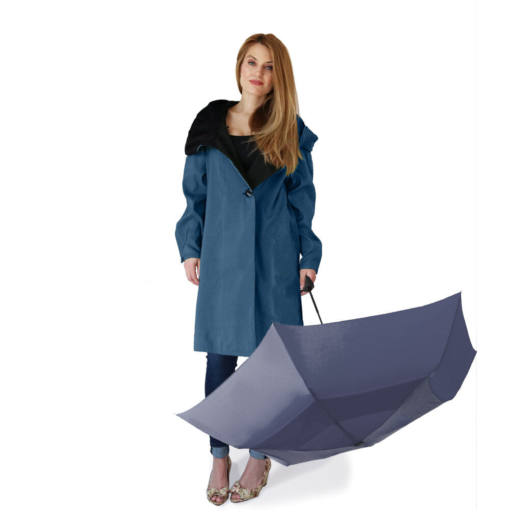 Dona Mycra Pac Umbrella Coat Short Space Blue